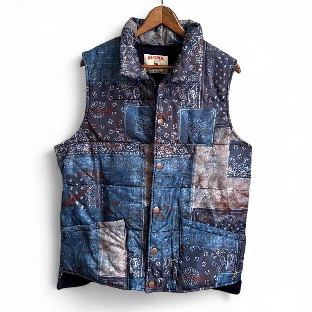 Birdwell Beach Britches Patchwork Bandana Vest USA Men’s L Boho Preppy